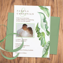 Casamento de Folhas Tropicais Verdes