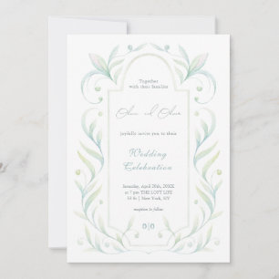 Convite Casamento de Folhas Verdes