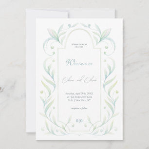 Convite Casamento de Folhas Verdes