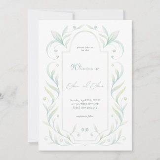 Convite Casamento de Folhas Verdes