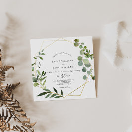 Convite Casamento de Folhas Verdes Tropicais