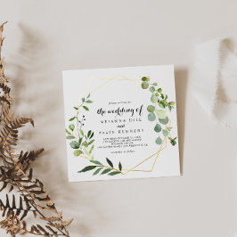 Convite Casamento de Folhas Verdes Tropicais