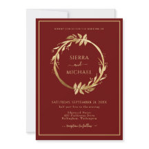 Casamento de Foliage Burgundy, Ouro Chic
