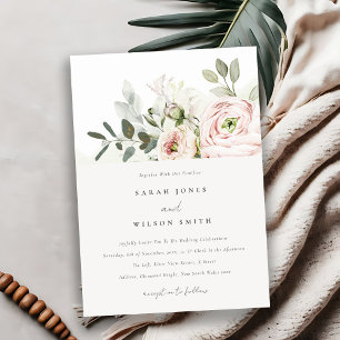 Convite Casamento de Foliage Eucalyptus, Peonies Rosa Suav