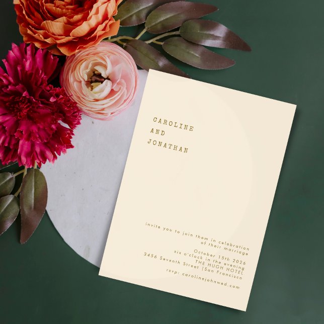 Convite Casamento de Font da Máquina de Letras de Ochre Mi (Criador carregado)