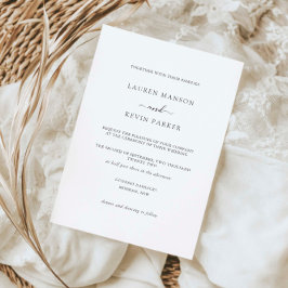 Convite Casamento de fontes de serifa simples e clássico
