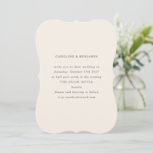 Convite Casamento de Forma Exclusiva de Ivory Ecru Clássic