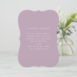Convite Casamento de Forma Única de Lilac com Dusty Formal