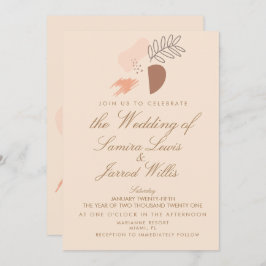 Convite Casamento de Formas Terrestres Geométricas abstrat