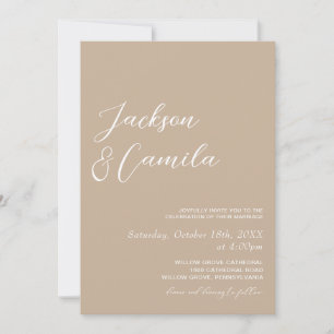 Convite Casamento de Foto Boho Bege