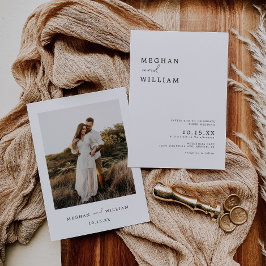 Convite Casamento de Foto Boho Minimalista Moderno