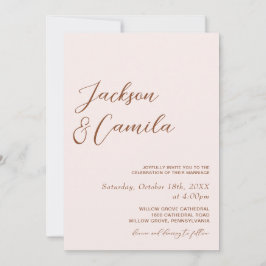 Convite Casamento de Foto Boho Terracota e Creme