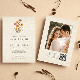 Convite Casamento de Foto Botânica do Jardim de Flores Sel