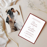 Casamento de Foto com Borda Vermelha Carmesim Simp