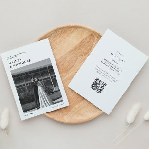 Convite Casamento de Foto com Código QR da Tipografia do E