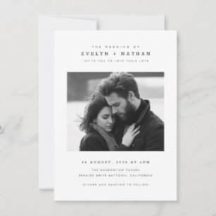 Convite Casamento de Foto com Código QR e Tipografia Simpl