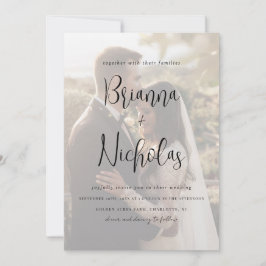 Convite Casamento de Foto com Código QR Minimalista