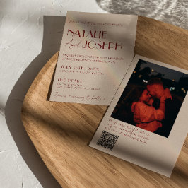 Convite Casamento de Foto com Código QR Moderno e Capricho