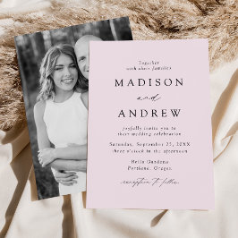 Convite Casamento de Foto com Elegância Moderna de Lavanda