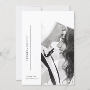 Convite Casamento de Foto com Gravata Preta Romântico