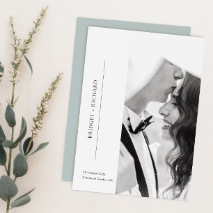Convite Casamento de Foto com Gravata Preta Romântico