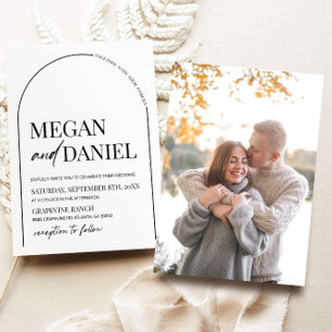 Convite Casamento de Foto com Imagens Mínimas Modernas