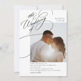 Convite Casamento de Foto com Letra à Mão
