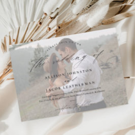 Convite Casamento de Foto com Letra Elegante