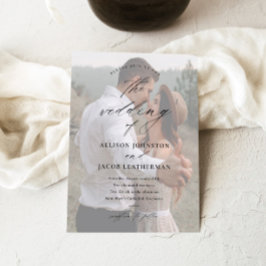 Convite Casamento de Foto com Letra Elegante