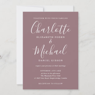 Convite Casamento de Foto com Letra Moderna Rosa