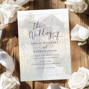 Convite Casamento de Foto com Letra Rústica
