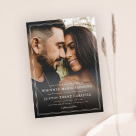 Convite Casamento de Foto com Tipografia Clássica Simples