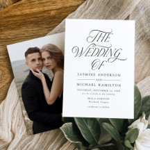 Casamento de Foto com Tipografia Preta Moderna e E