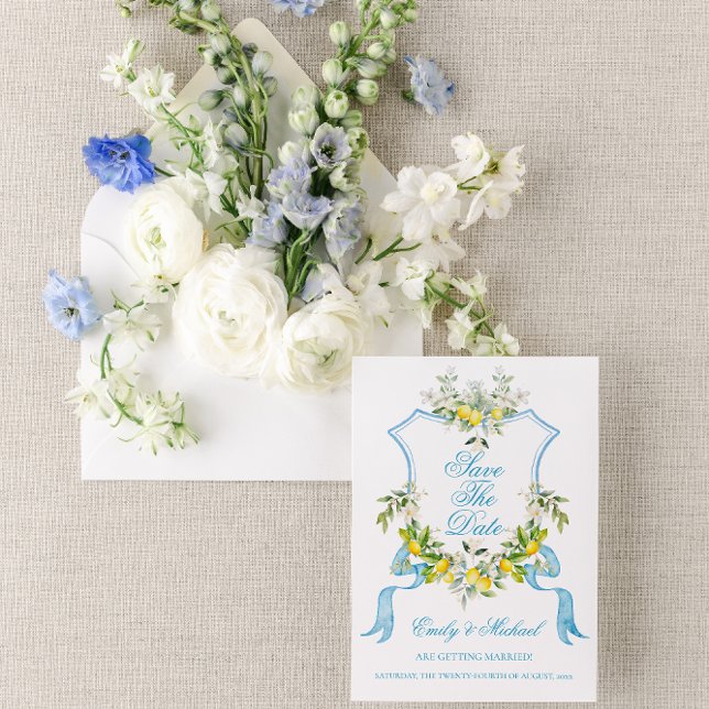 Convite Casamento de Foto/Crest do Mediterrâneo Salvar a D (Criador carregado)