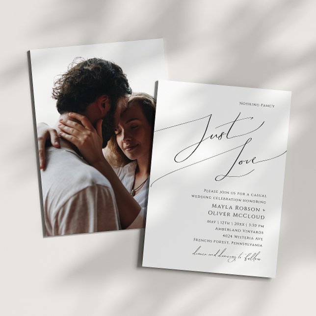 Convite Casamento de Foto de Amor com Letra Caprichosa (Criador carregado)