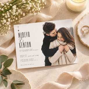 Convite Casamento de Foto de Casal Horizontal Moderna