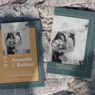 Convite Casamento de Foto de Elegante Elegante Veil Kiss