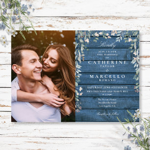 Convite Casamento de Foto de Flores Silvestres de Madeira