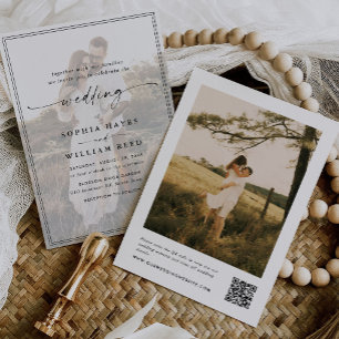 Convite Casamento de Foto de Orçamento de Código QR de Scr