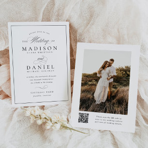Convite Casamento de Foto de Orçamento de Código QR de Scr
