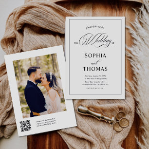 Convite Casamento de Foto de Orçamento de Código QR de Scr