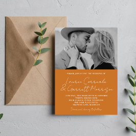 Convite Casamento de Foto de Pumpkin Moderno 3 Simplicidad
