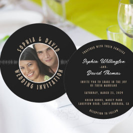 Convite Casamento de FOTO de Registro de Vinilo Retro