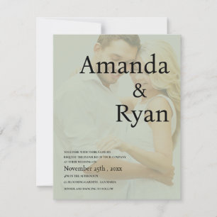 Convite Casamento de Foto de Sage Green Faux Vellum