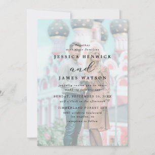 Convite Casamento de Foto de Sobreposição de Efeito Vellum