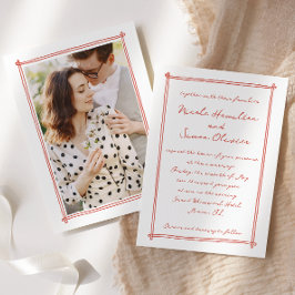 Convite Casamento de Foto Desenhado com Quadro Whimsical