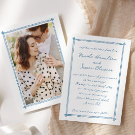 Convite Casamento de Foto Desenhado com Quadro Whimsical