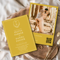 Casamento de Foto do Código QR do Champagne Dourad