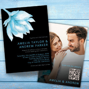 Convite Casamento de Foto do Código QR do Código de Água d