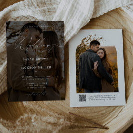 Convite Casamento de Foto do Código QR do Script Moderno E